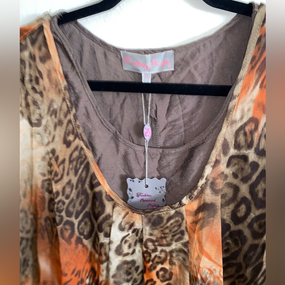 NEWwTags Pretty Angel Medium Women Sheer Sleeveless Tunic Vintage Silk Blend - Picture 6 of 8